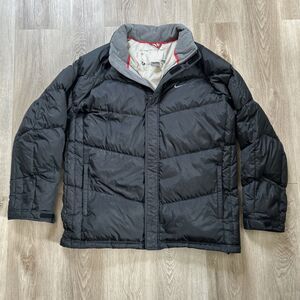 Nike Puffer Jacket Mens XL Black Down Filled Ski Winter Coat Vintage Y2K READ